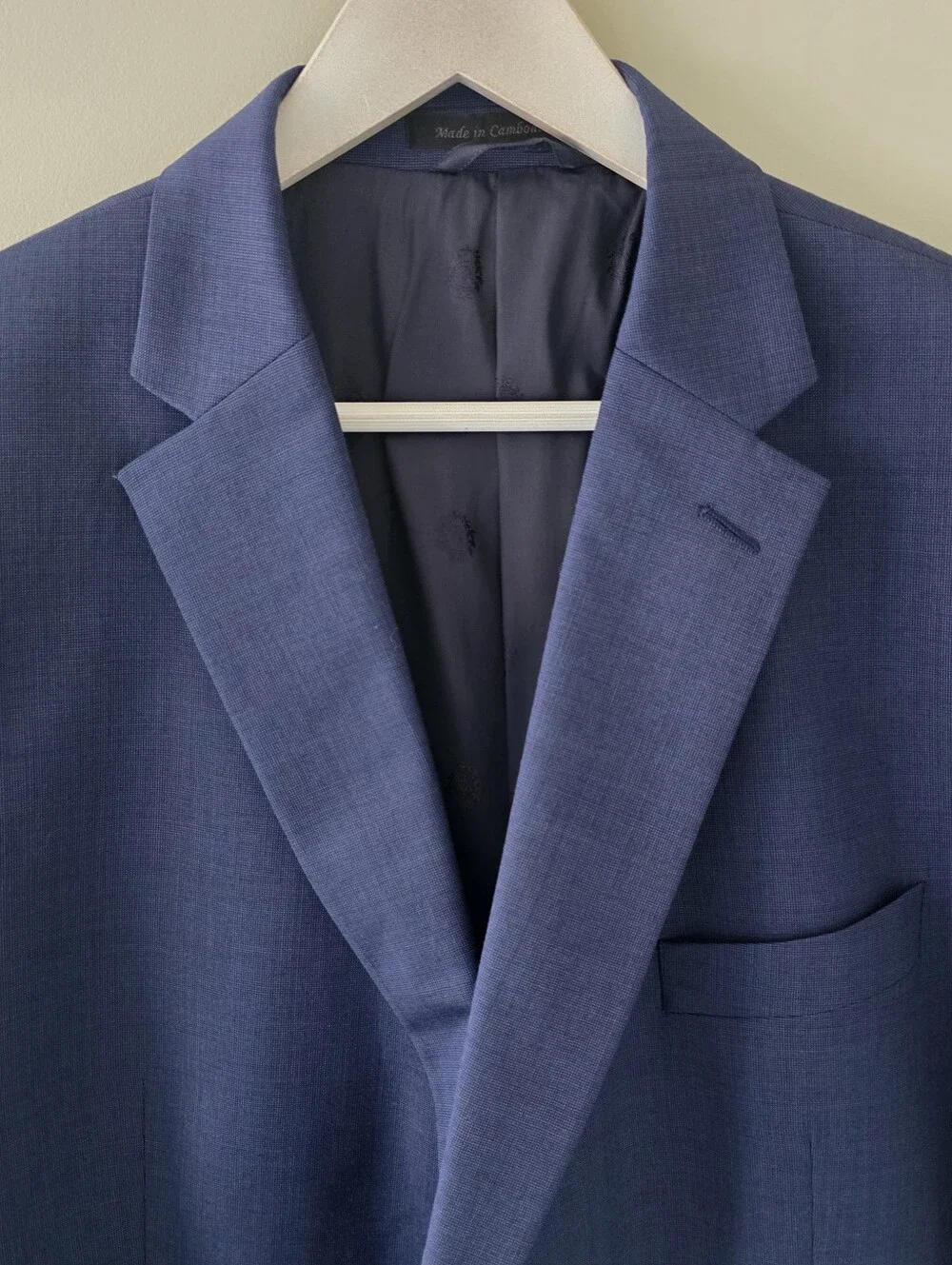 NWOT Lauren Ralph Lauren Navy Textured Weave Wool Blazer Size 48R Old Money Prep